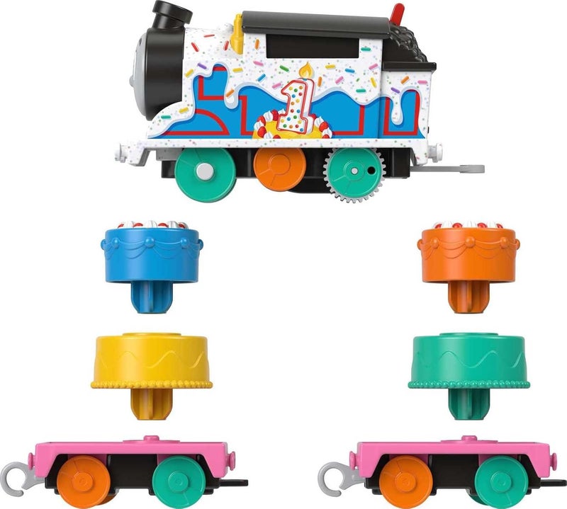 THOMAS & FRIENDS قطار لعبة كهربائي، محرك توماس كعكة متمايلة مع عربات شحن وقطع للعب التخيلي للأطفال في مرحلة ما قبل المدرسة من عمر 3 سنوات فما فوق - Image 2